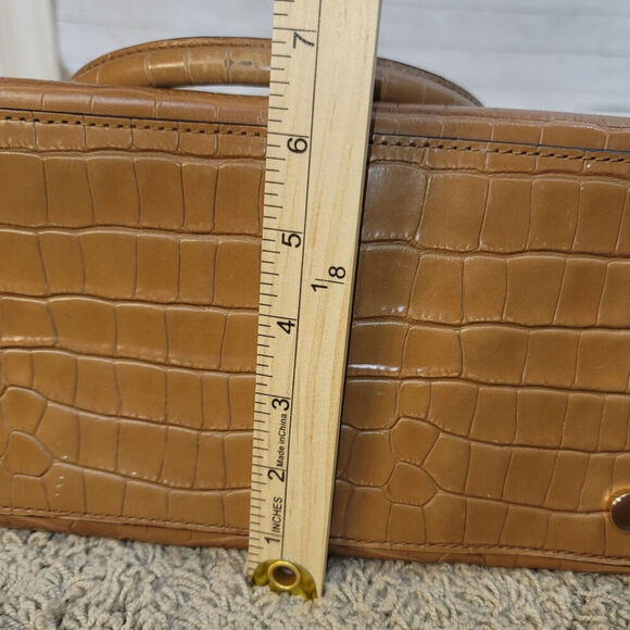 Michael Kors Hamilton Embossed-Leather Satchel in Acorn - Picture 16 of 16